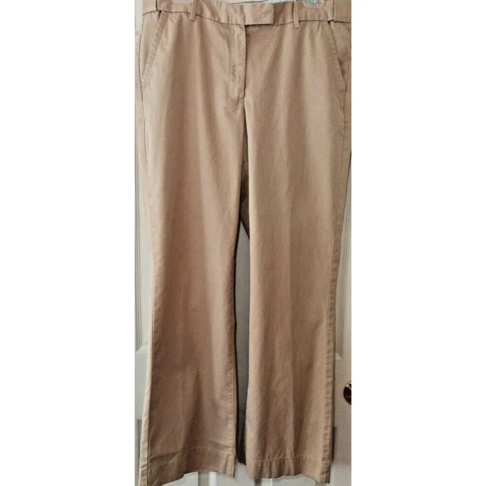 Lands' End Light Khaki Women Heritage Chino Boot Cut Pants 12 X 31 RSVP $39 - Picture 1 of 12